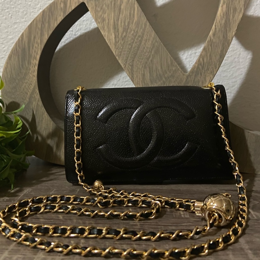 ⚜️♥️ Chanel Timeless Wallet Pearl Crush Crossbody Chain Valentines Gift 🎁